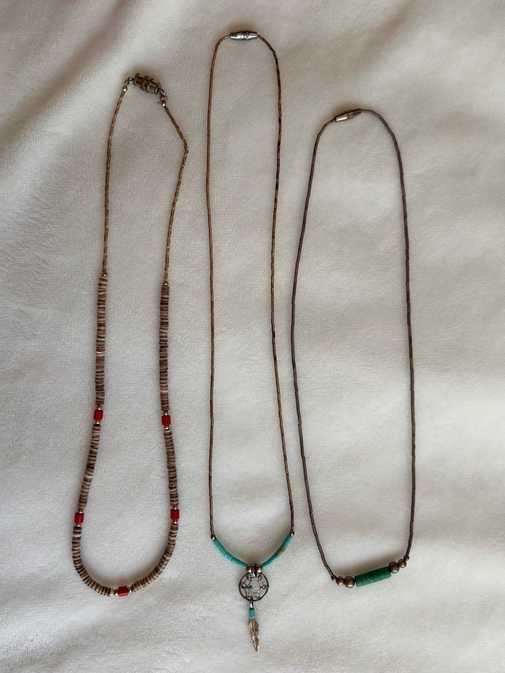 Lot of liquid silver style necklaces native style